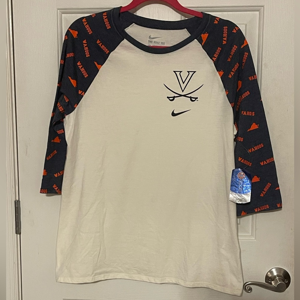 Nike UVA University of Virginia Baseball T-shirt 3/4 Sleeve Women’s XL